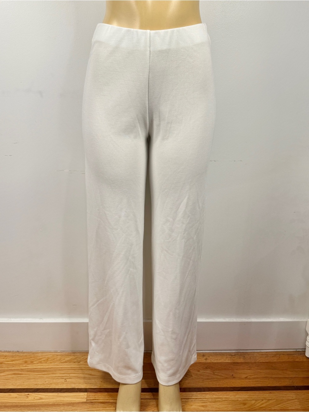 NWOT Zara Straight Leg White Knit Pants Sz S Clean Girl Quiet Luxury Pull On